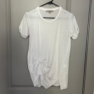 All Saints White Gathered T-shirt